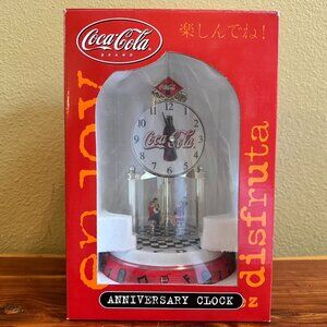 Coca-Cola Anniversary Clock Rotating Retro Diner